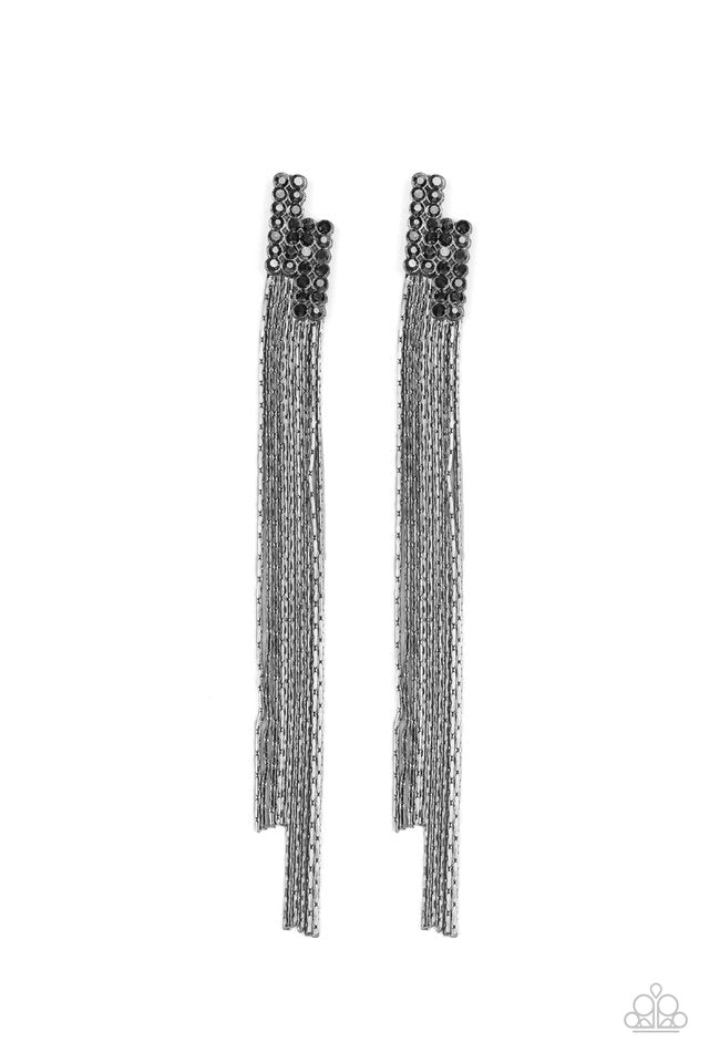Radio Waves - Black - Paparazzi Earring Image