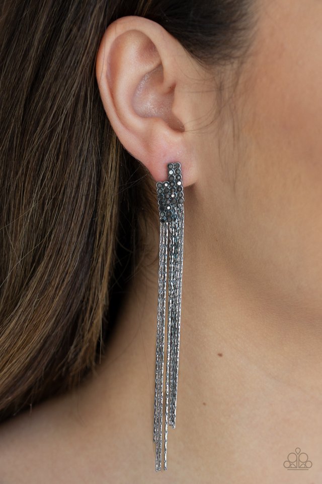 Radio Waves - Black - Paparazzi Earring Image