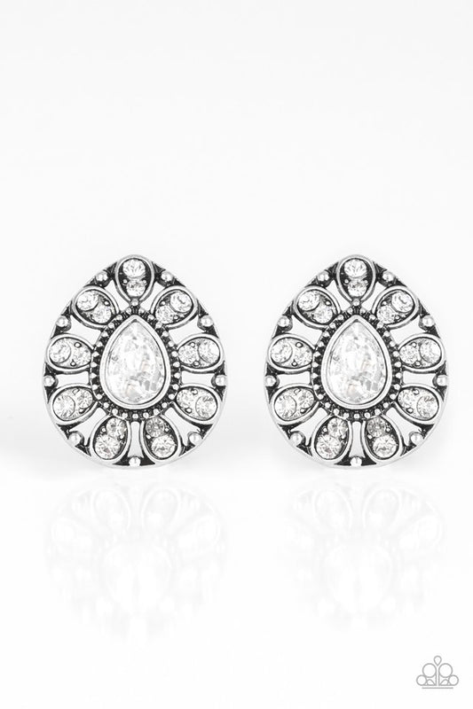 Treasure Retreat - White - Paparazzi Earring Image
