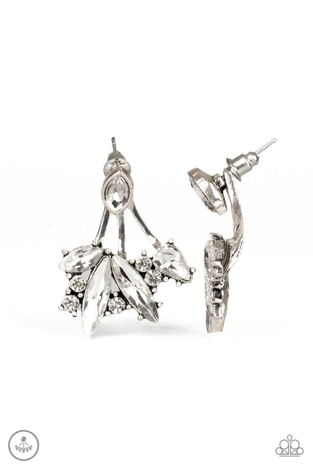 Deco Dynamite - White - Paparazzi Earring Image