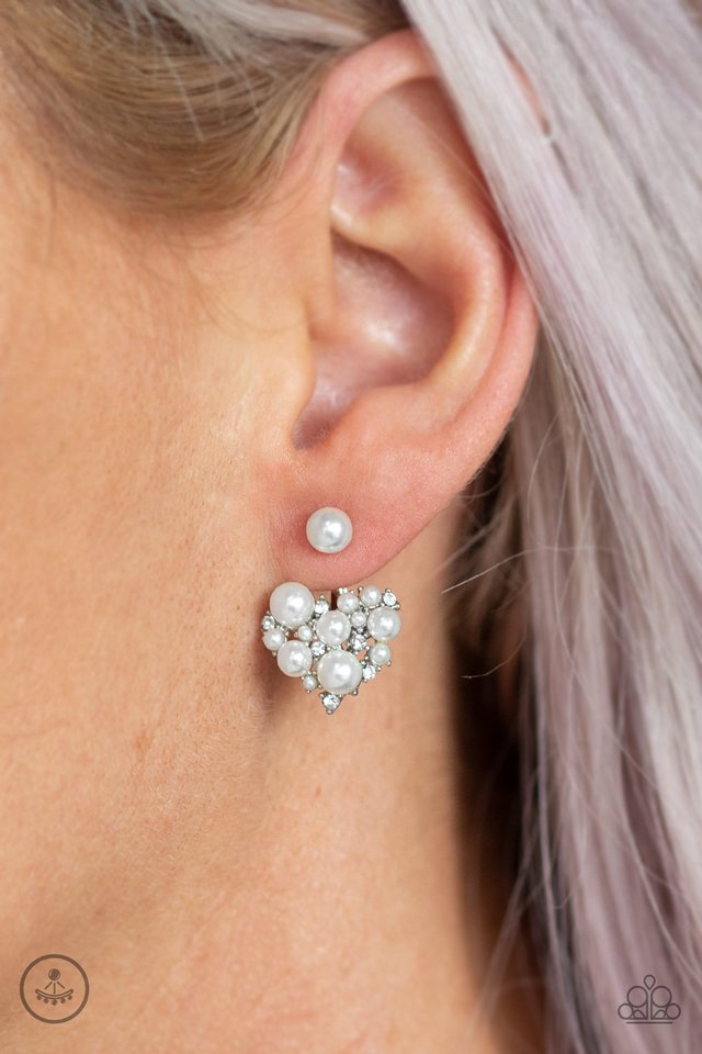 Star-Studded Success - White - Paparazzi Earring Image