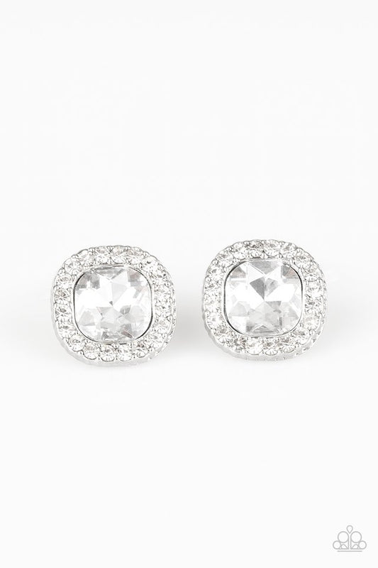 Bling Tastic! - White - Paparazzi Earring Image