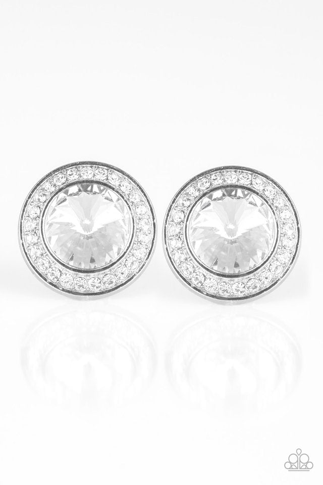 What Should I BLING? - White - Paparazzi Earring Image