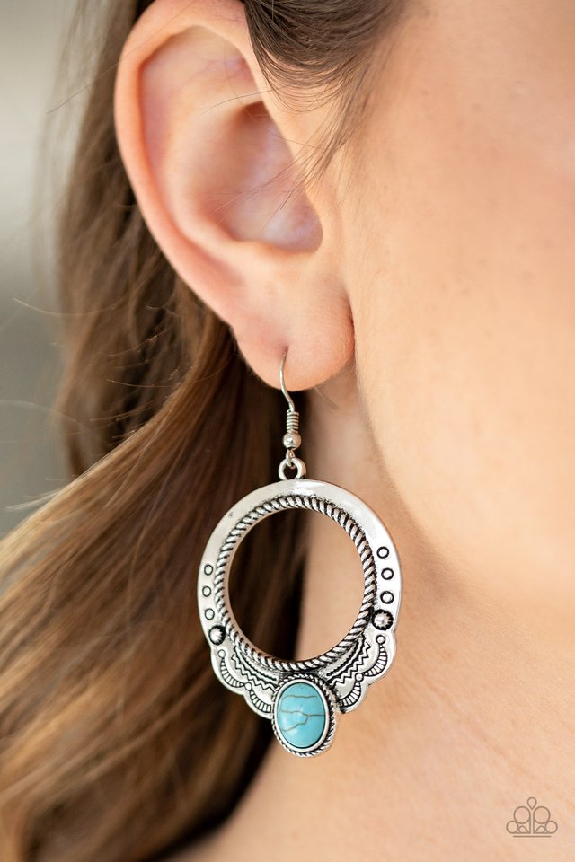 Natural Springs - Blue - Paparazzi Earring Image