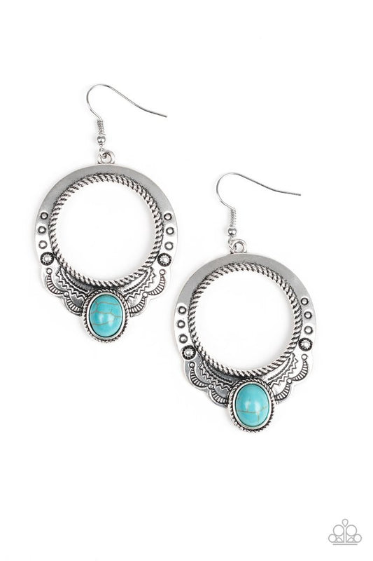 Natural Springs - Blue - Paparazzi Earring Image