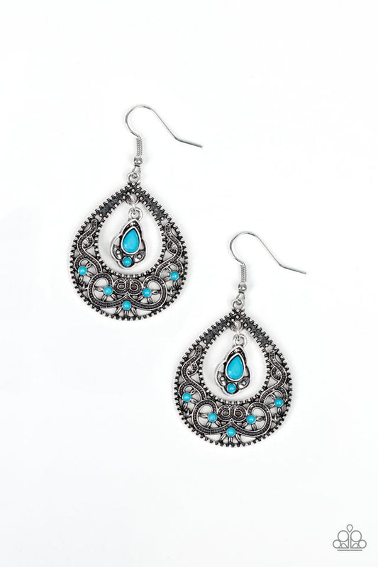 All-Girl Glow - Blue - Paparazzi Earring Image