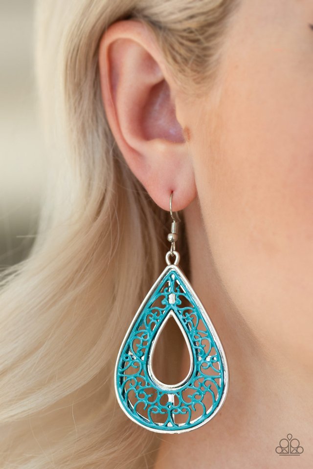 Drop Anchor - Blue - Paparazzi Earring Image