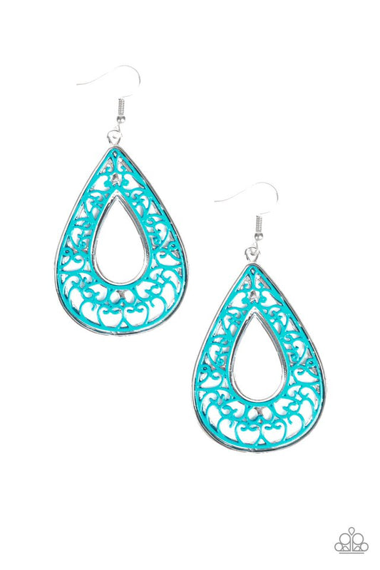 Flamingo Flamenco - Blue - Paparazzi Earring Image