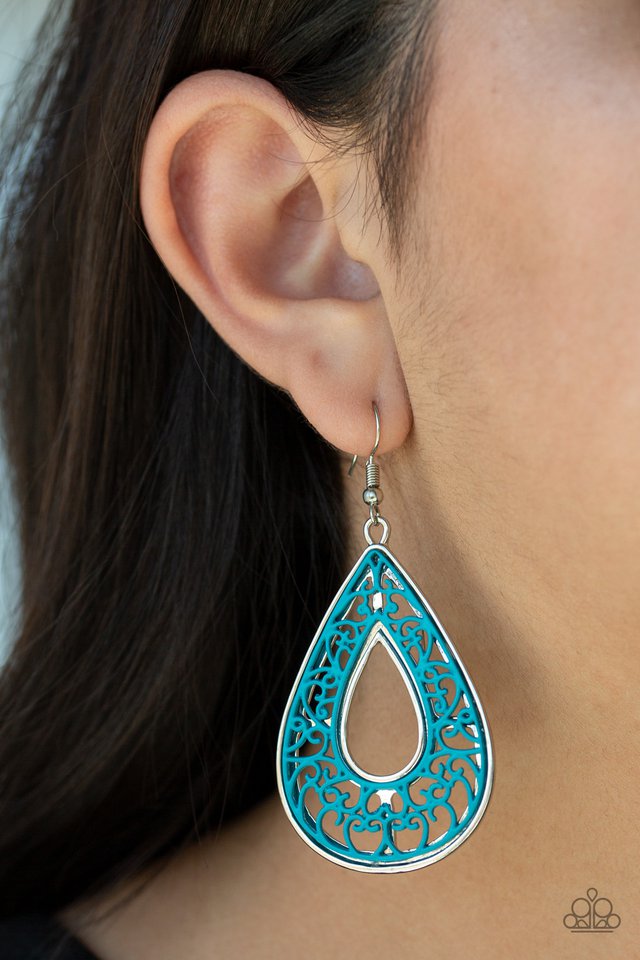 Flamingo Flamenco - Blue - Paparazzi Earring Image