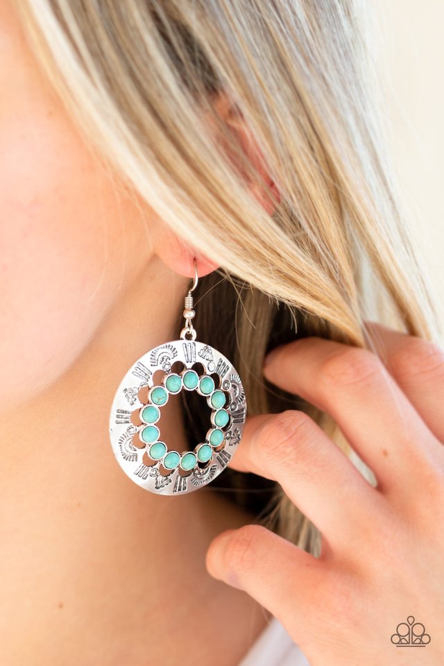 Organically Omega - Blue - Paparazzi Earring Image
