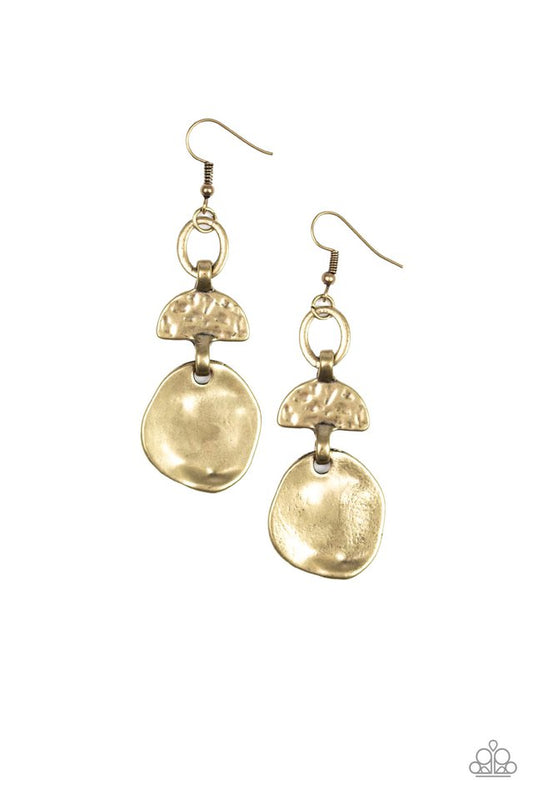 Melting Pot - Brass - Paparazzi Earring Image