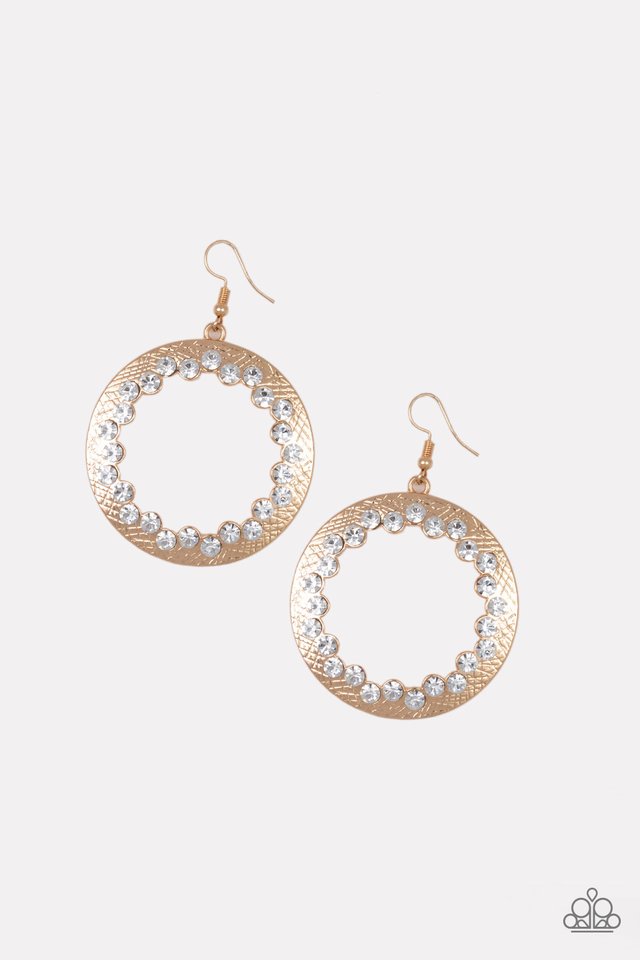 Gala Glitter - Gold - Paparazzi Earring Image