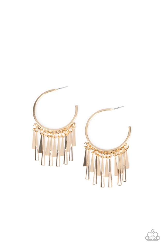 Bring The Noise - Gold - Paparazzi Earring Image