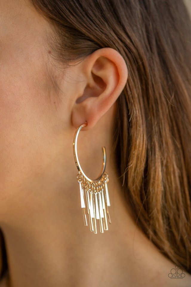 Bring The Noise - Gold - Paparazzi Earring Image
