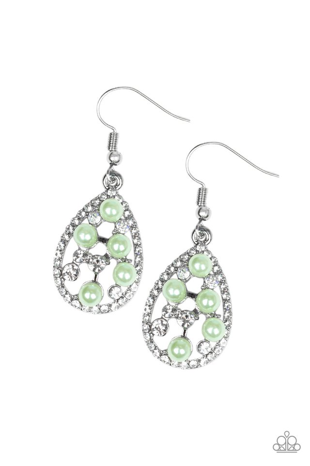 Fabulously Wealthy - Green - Paparazzi Earring Image