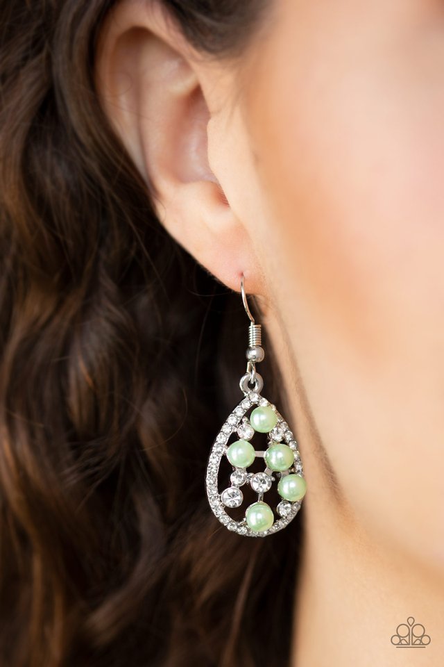 Fabulously Wealthy - Green - Paparazzi Earring Image