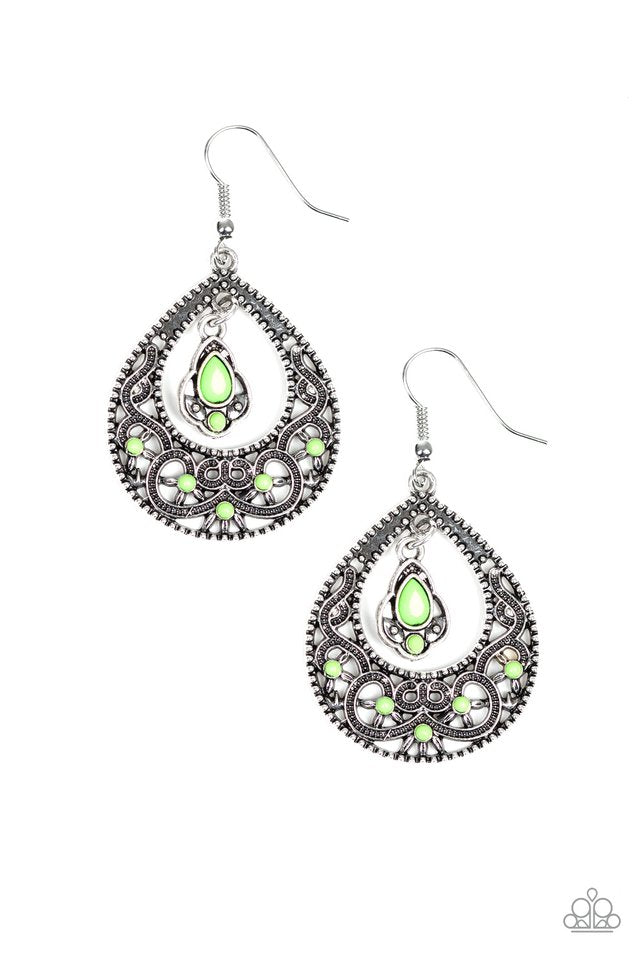 All-Girl Glow - Green - Paparazzi Earring Image