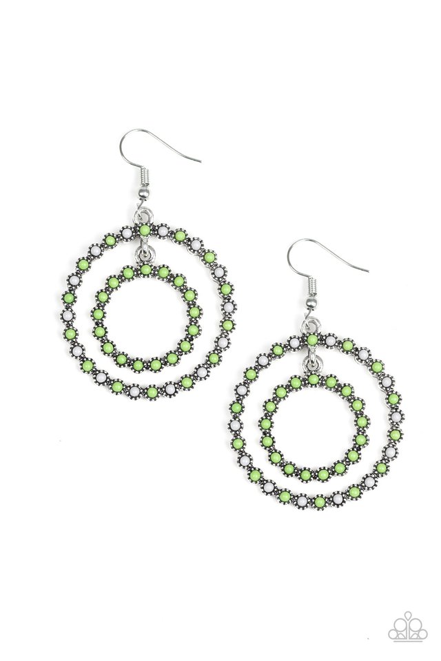 Vibrant Venture - Green - Paparazzi Earring Image