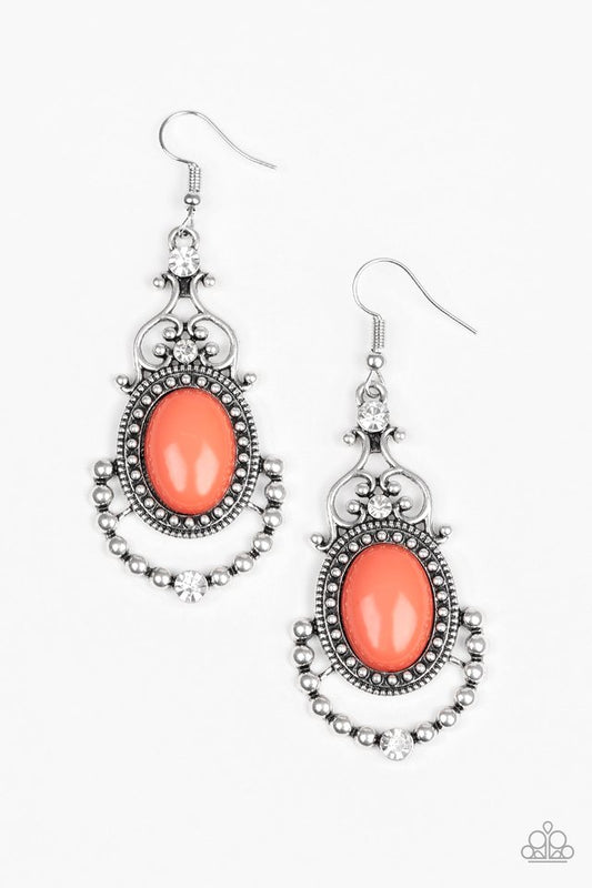 CAMEO and Juliet - Orange - Paparazzi Earring Image