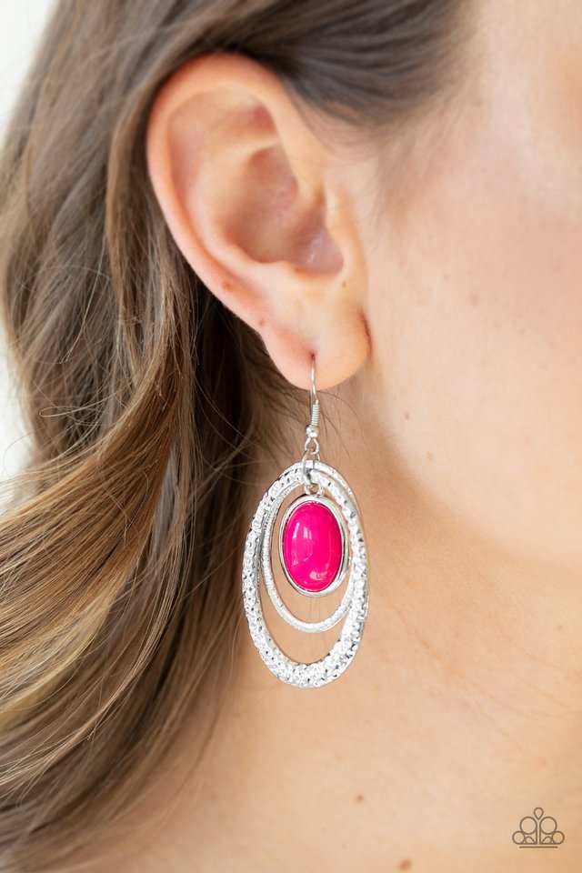 Seaside Spinster - Pink - Paparazzi Earring Image