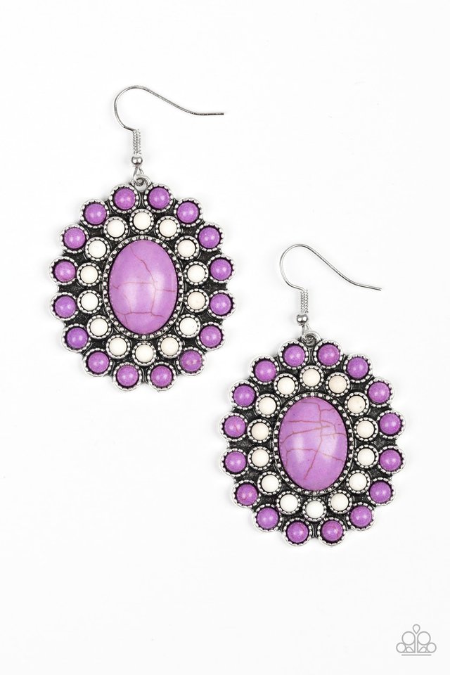 Stone Solstice - Purple - Paparazzi Earring Image