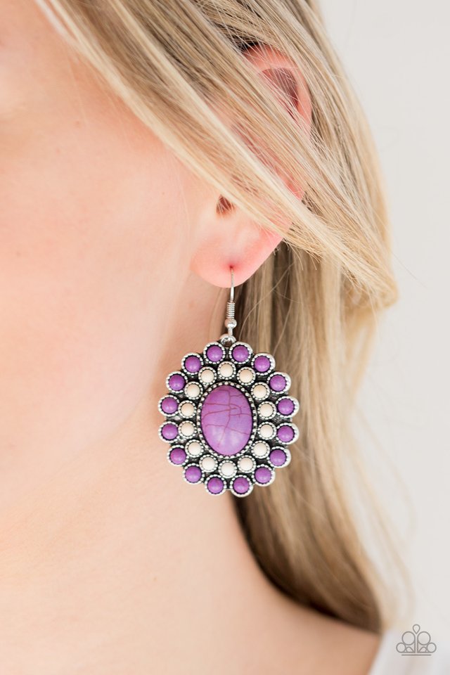 Stone Solstice - Purple - Paparazzi Earring Image