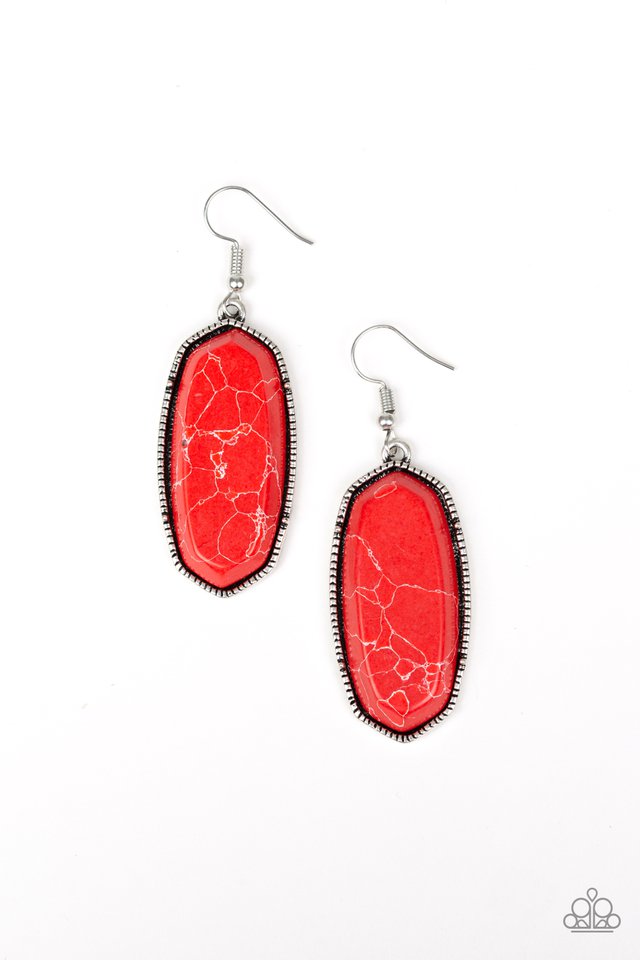 Stone Quest - Red - Paparazzi Earring Image