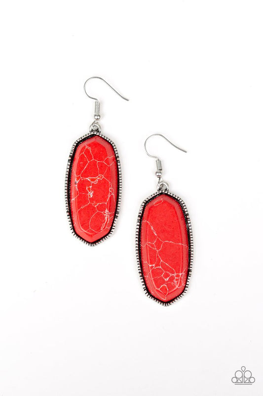 Stone Quest - Red - Paparazzi Earring Image