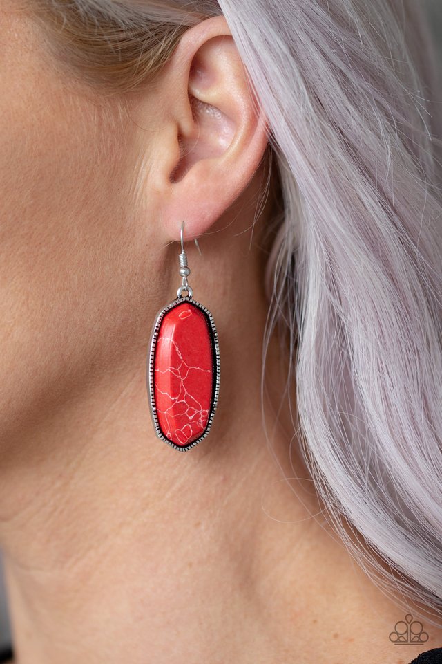 Stone Quest - Red - Paparazzi Earring Image