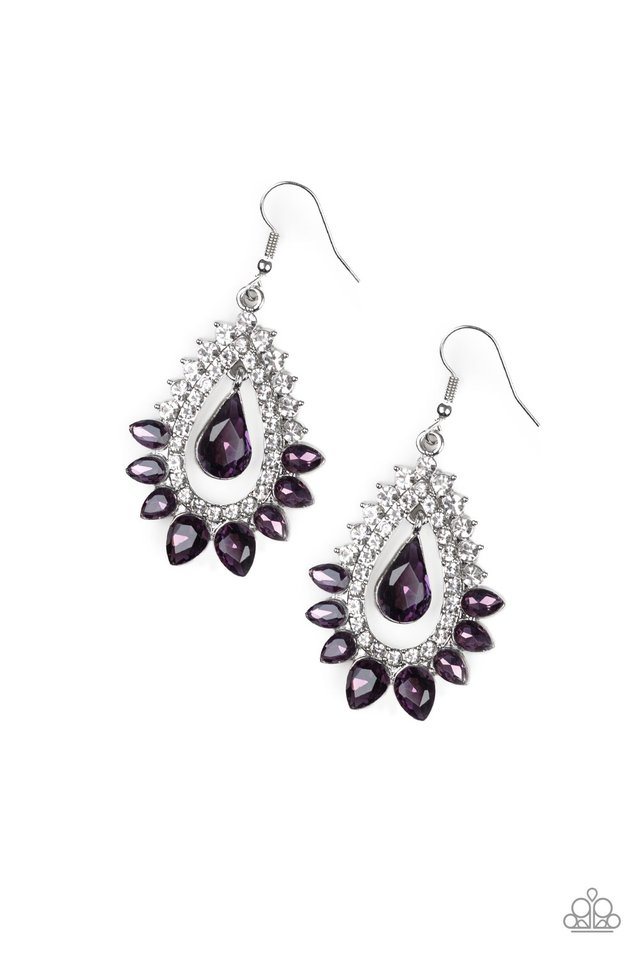 Boss Brilliance - Purple - Paparazzi Earring Image