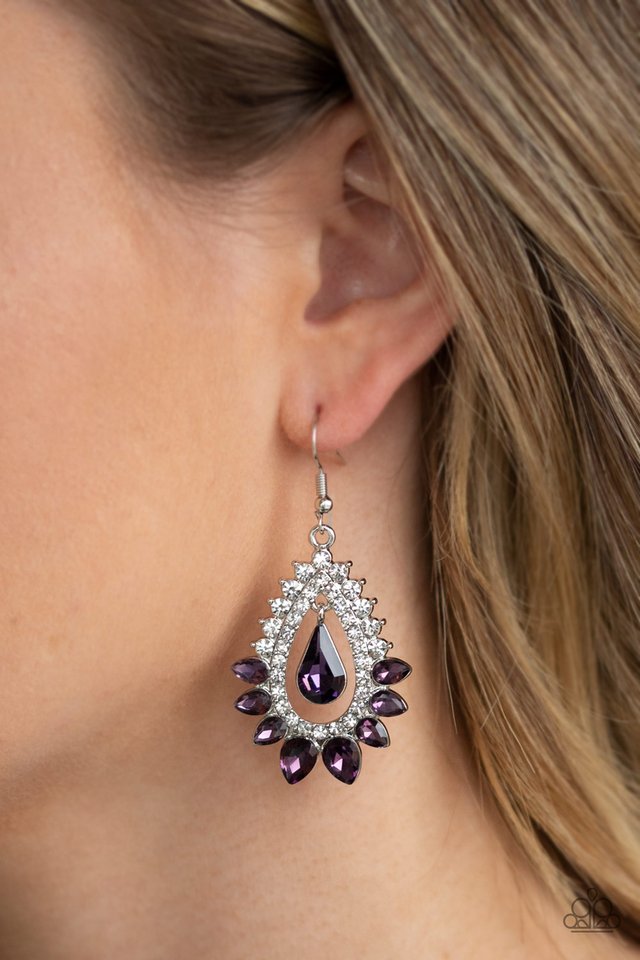 Boss Brilliance - Purple - Paparazzi Earring Image