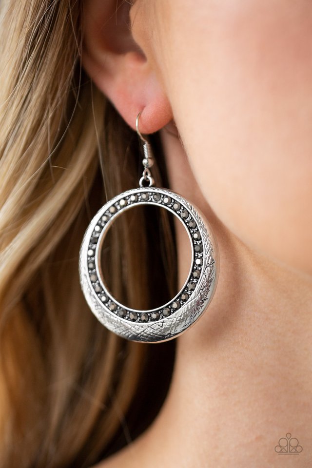 Go-Go Glow - Silver - Paparazzi Earring Image