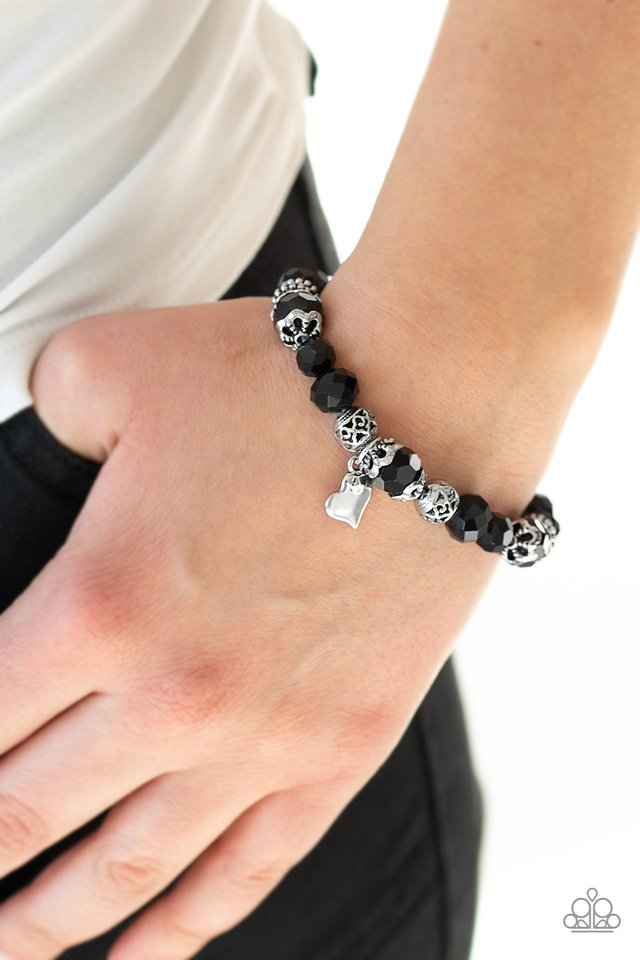 Right On The Romance - Black - Paparazzi Bracelet Image