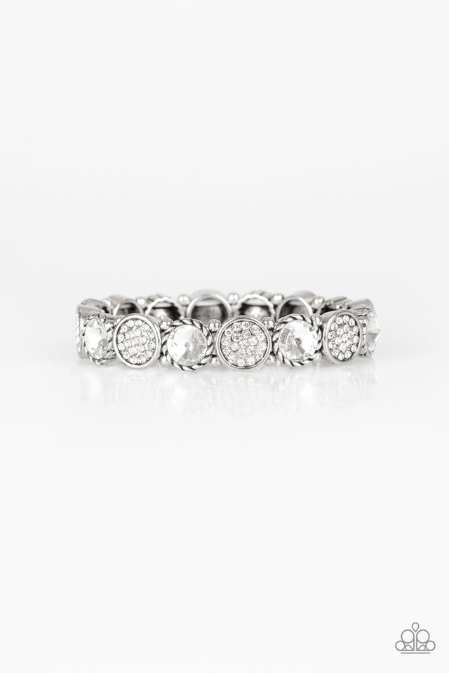 Take A Moment To Reflect - White - Paparazzi Bracelet Image