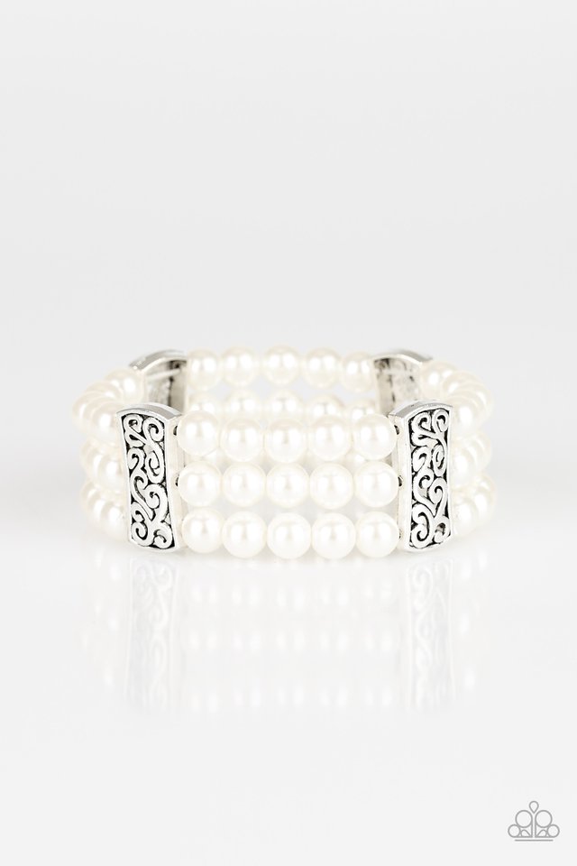 Ritzy Ritz - White - Paparazzi Bracelet Image