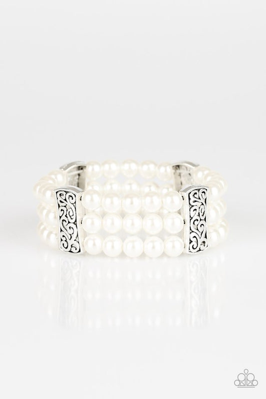 Ritzy Ritz - White - Paparazzi Bracelet Image
