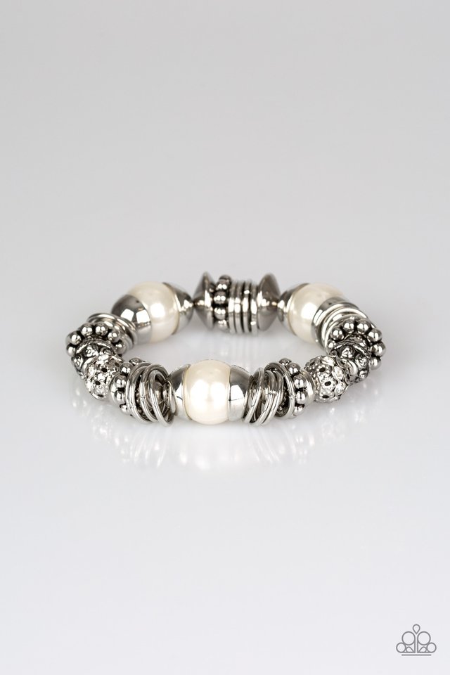 Uptown Tease - White - Paparazzi Bracelet Image