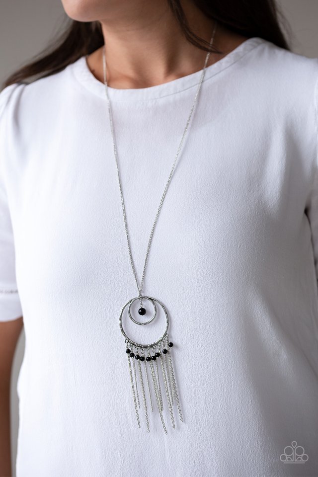 Out Of Bounds Shimmer - Black - Paparazzi Necklace Image