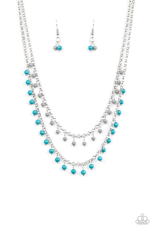 Dainty Distraction - Blue - Paparazzi Necklace Image