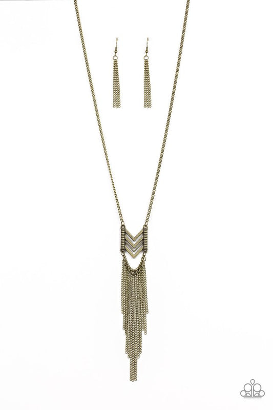 Point Taken - Brass - Paparazzi Necklace Image