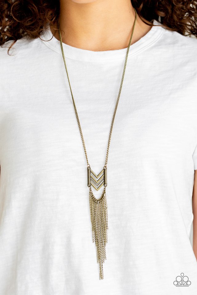 Point Taken - Brass - Paparazzi Necklace Image