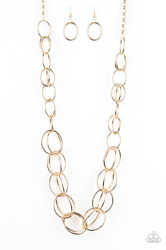 Elegantly Ensnared - Gold - Paparazzi Necklace Image