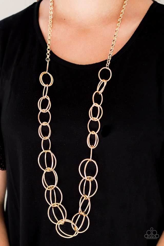 Elegantly Ensnared - Gold - Paparazzi Necklace Image