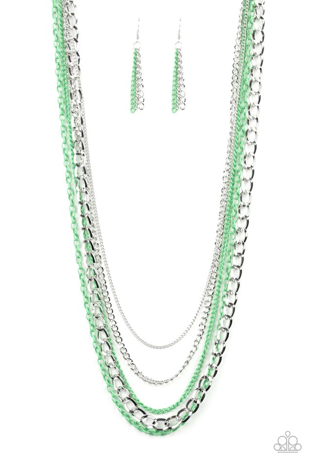 Industrial Vibrance - Green - Paparazzi Necklace Image