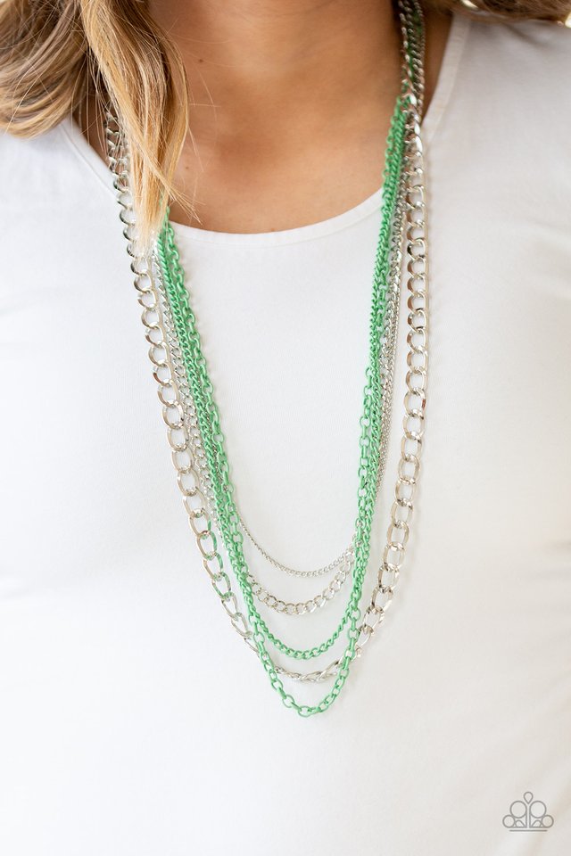 Industrial Vibrance - Green - Paparazzi Necklace Image