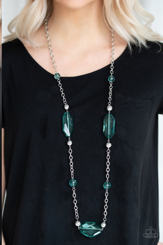 Crystal Charm - Green - Paparazzi Necklace Image