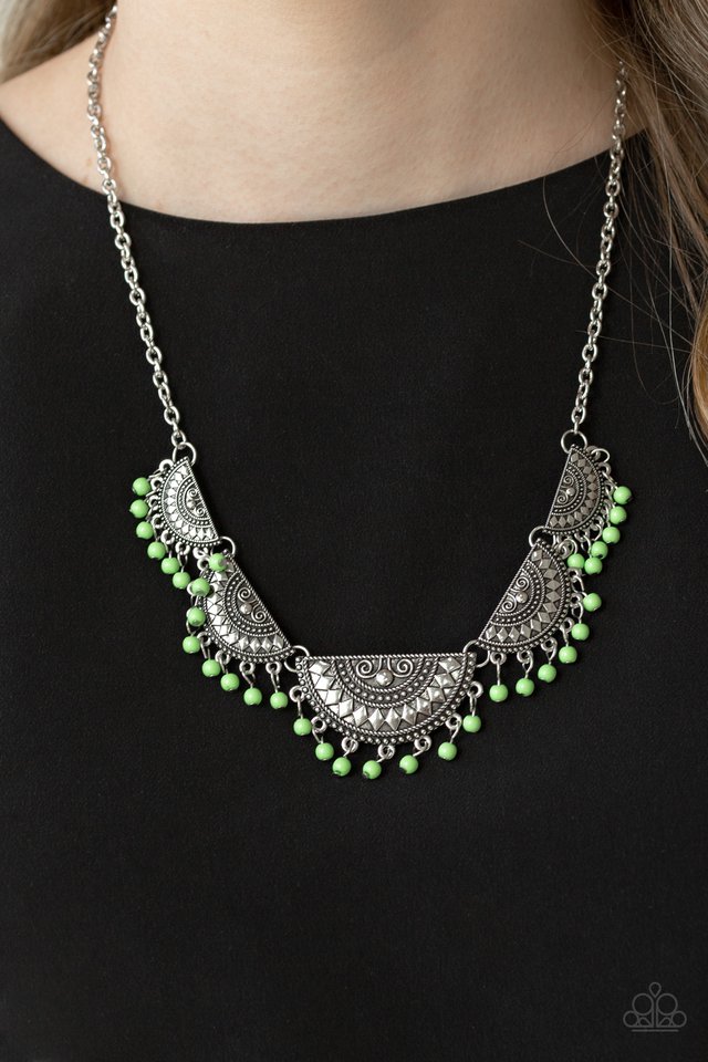 Boho Baby - Green - Paparazzi Necklace Image