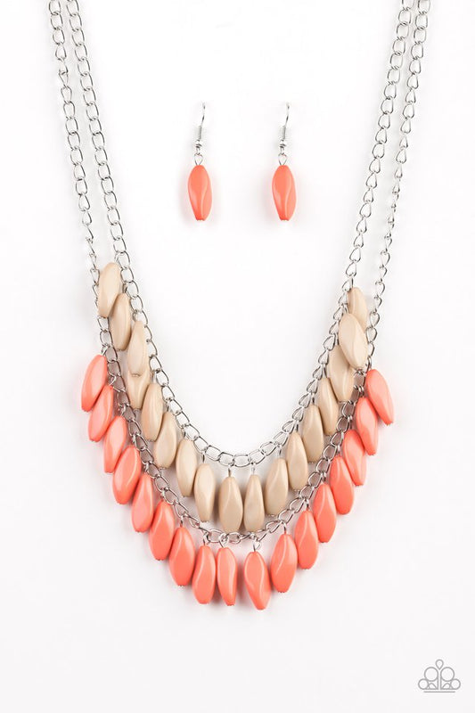 Beaded Boardwalk - Orange - Paparazzi Necklace Image