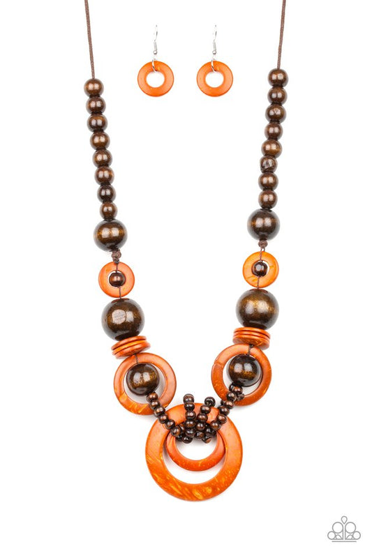 Boardwalk Party - Orange - Paparazzi Necklace Image