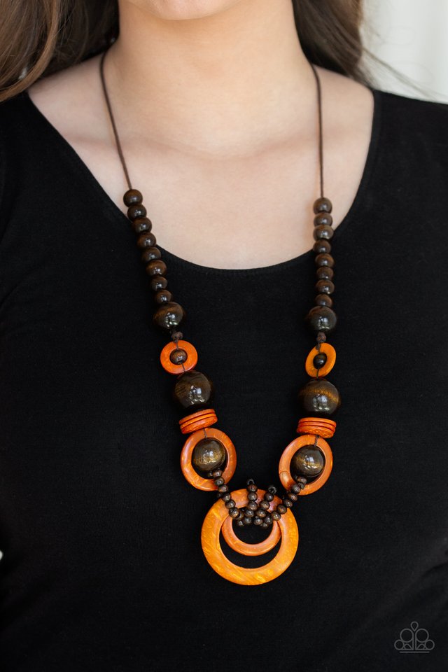 Boardwalk Party - Orange - Paparazzi Necklace Image